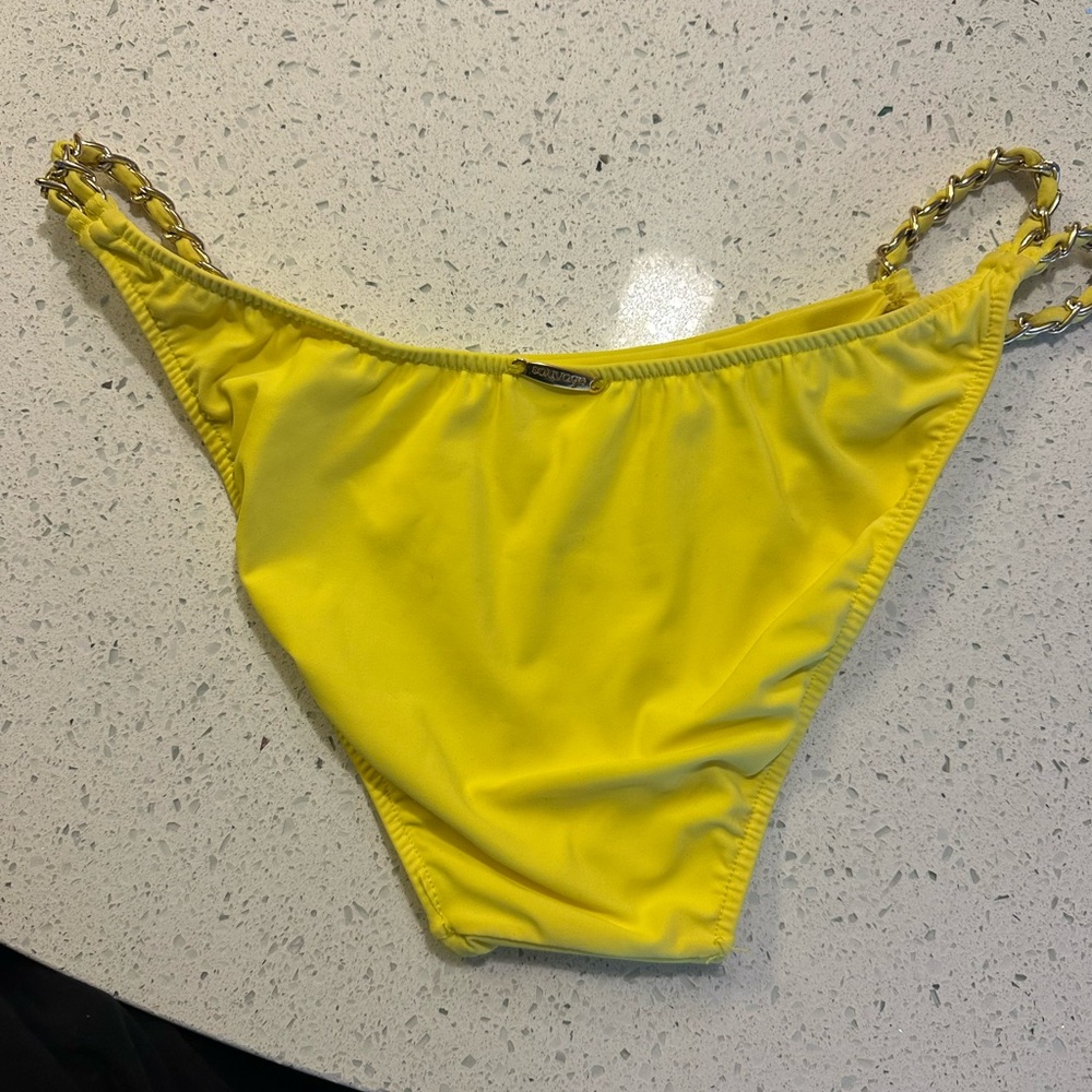 SauvageMariposa Halter BlackYellow Bikini Set - Picture 3 of 6